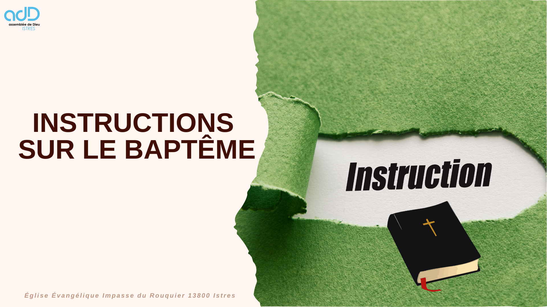 instructions sur le baptême